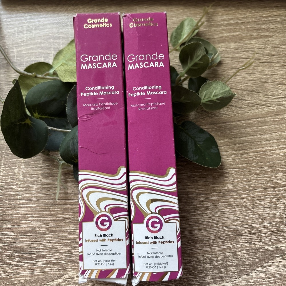 NEW LOT OF 2 Grande Cosmetics ~GrandeMASCARA Conditioning Peptide RICH BLACK